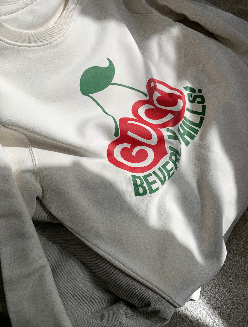 Cherry Sweatshirt in Off White