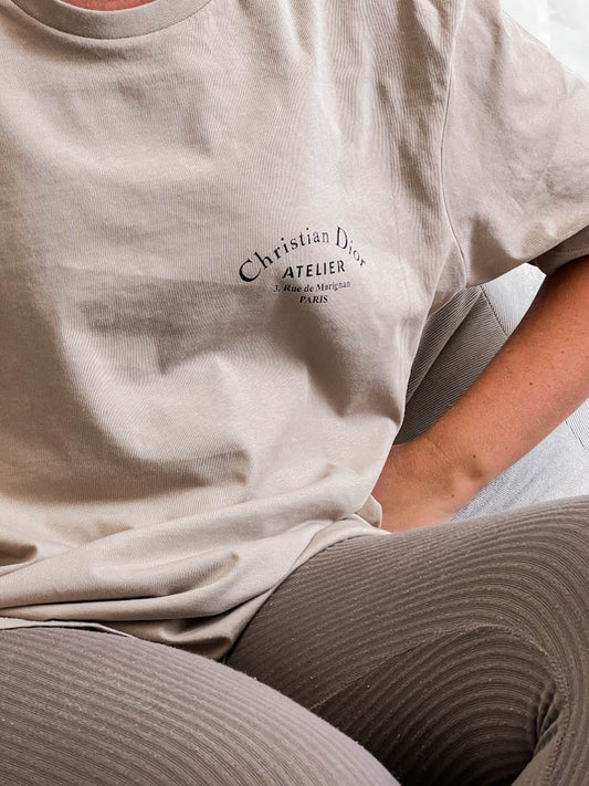 Atelier Printed T-Shirt Out The Purse UK Sand