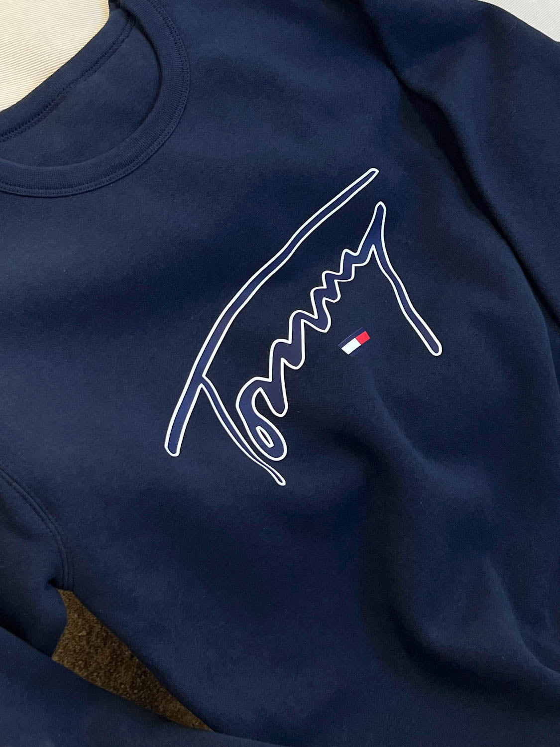 Vintage Signature Unisex Sweatshirt in Navy Out the Purse UK