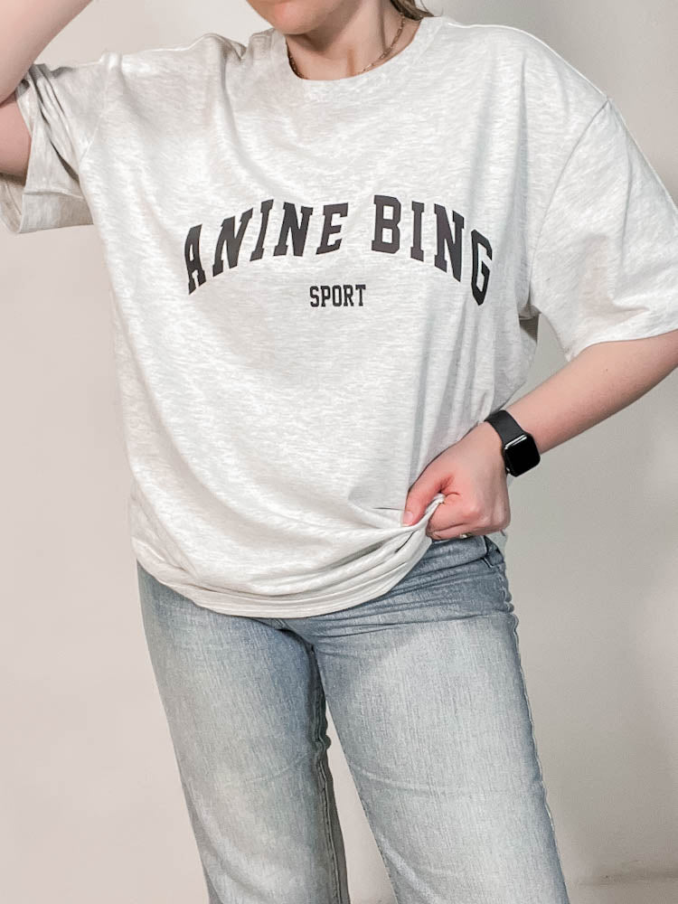 Nine Oversized T-shirt in Heather Grey - Out The Purse UK