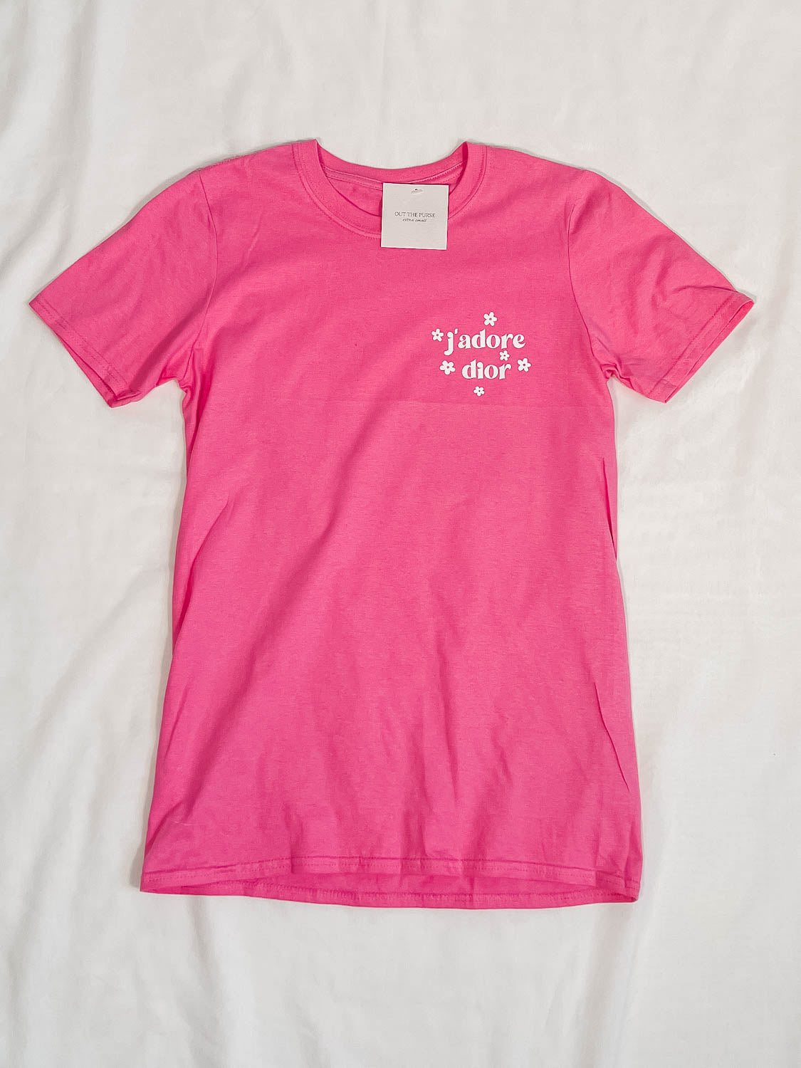 ONE OFF - J'Adore Hot Pink T-Shirt XS Out The Purse