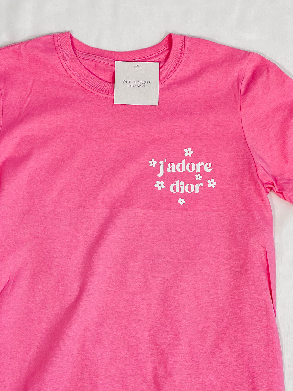 ONE OFF - J'Adore Hot Pink T-Shirt XS Out The Purse