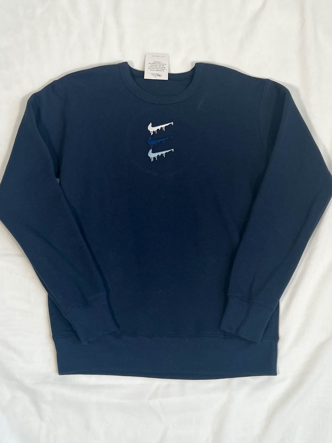 ONE OFF - Paint Spill Navy Sweater S Out The Purse