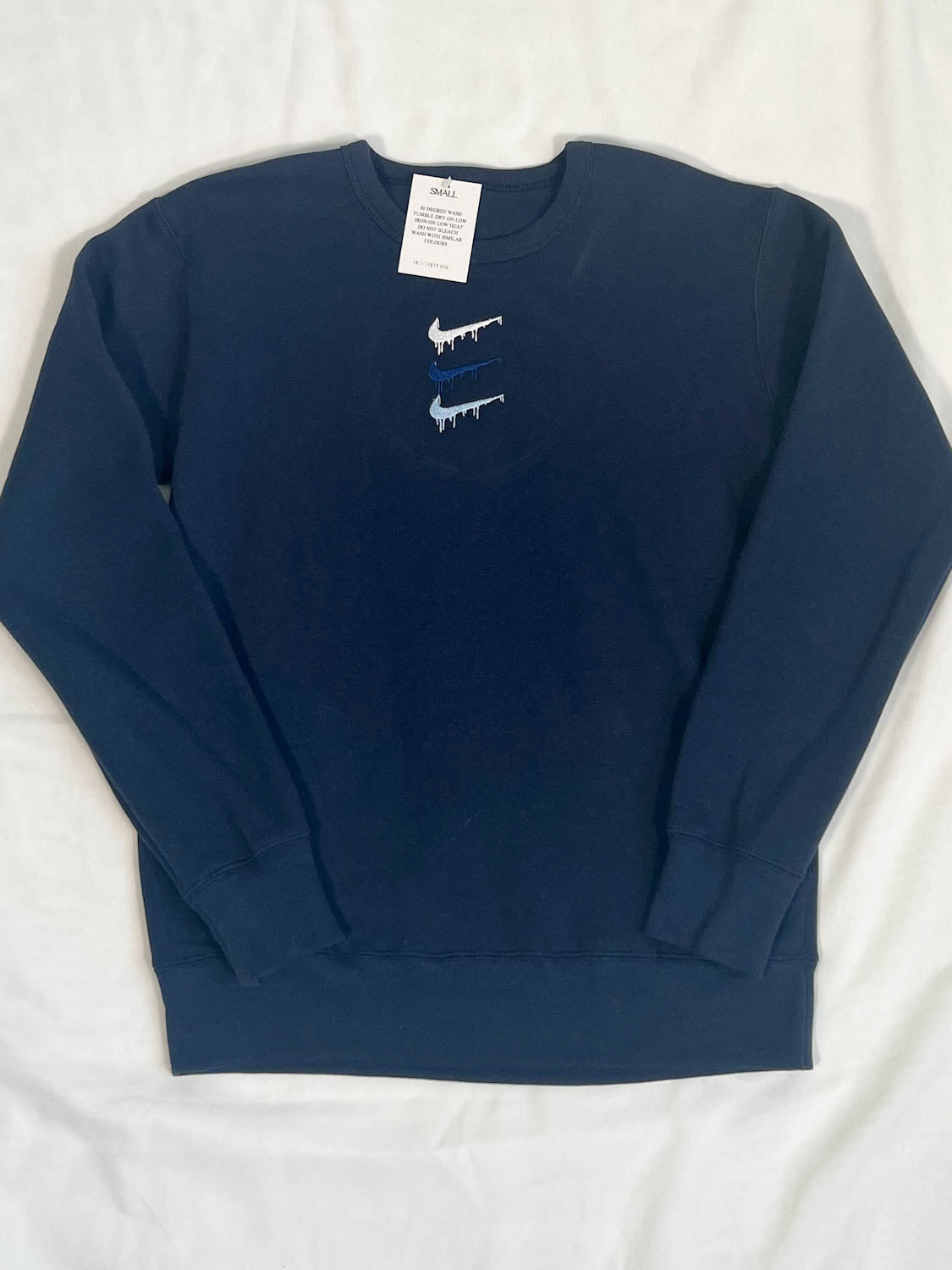 ONE OFF - Paint Spill Navy Sweater S Out The Purse