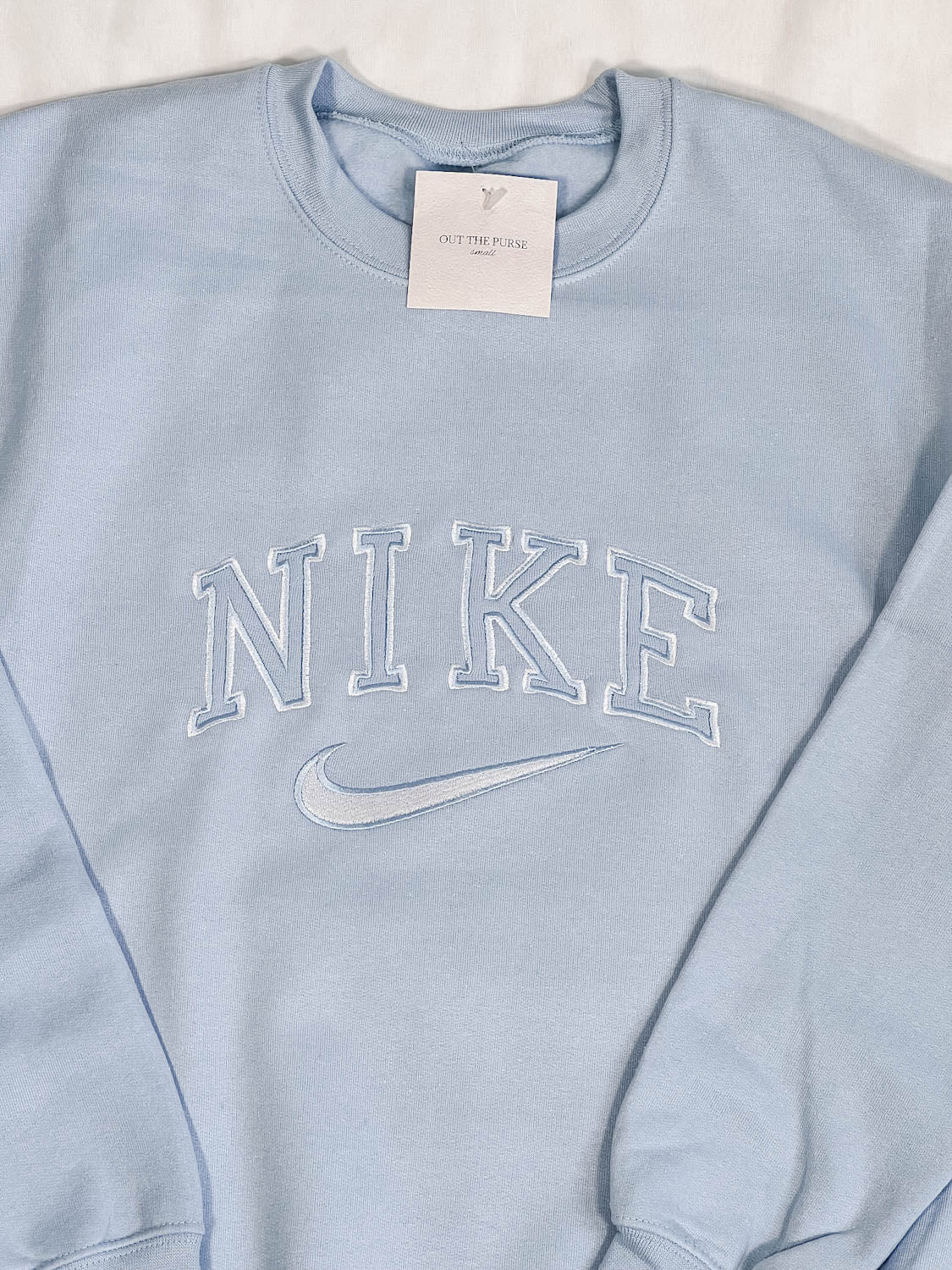 ONE OFF - Old School Baby Blue Sweater S Out The Purse