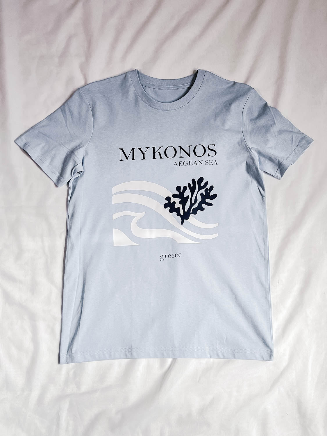 ONE OFF/SALE - Mykonos Baby Blue T-Shirt XS Out The Purse
