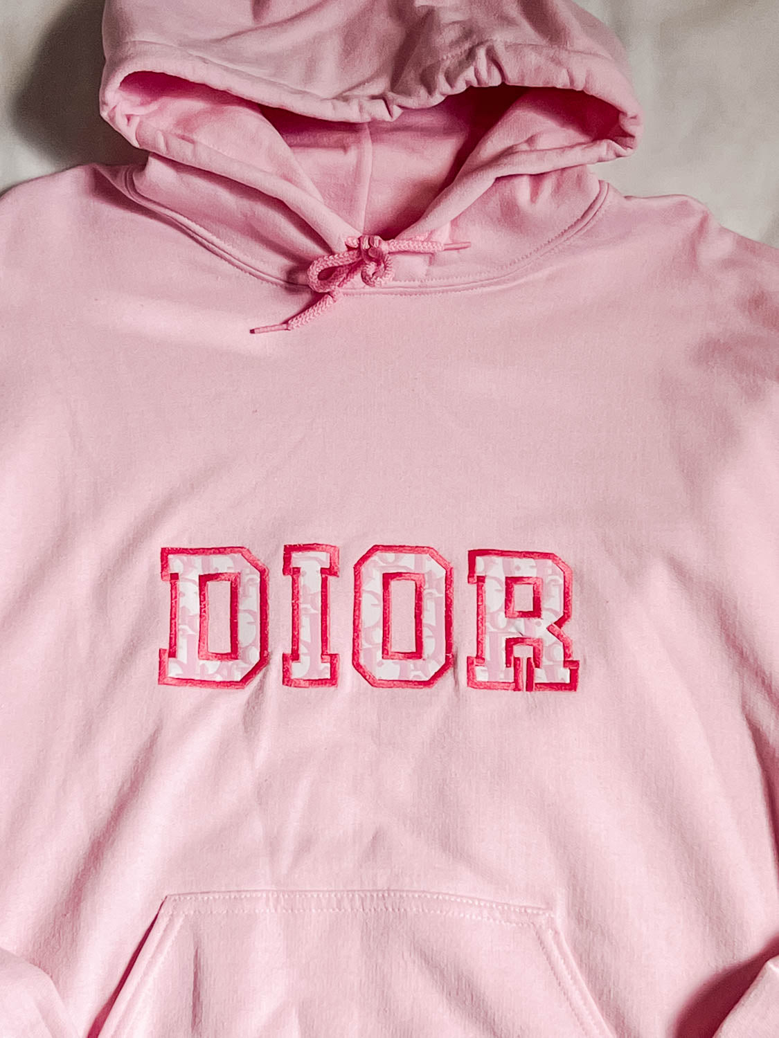 ONE OFF - Dio Varsity Embroidered Pink Hoodie Small