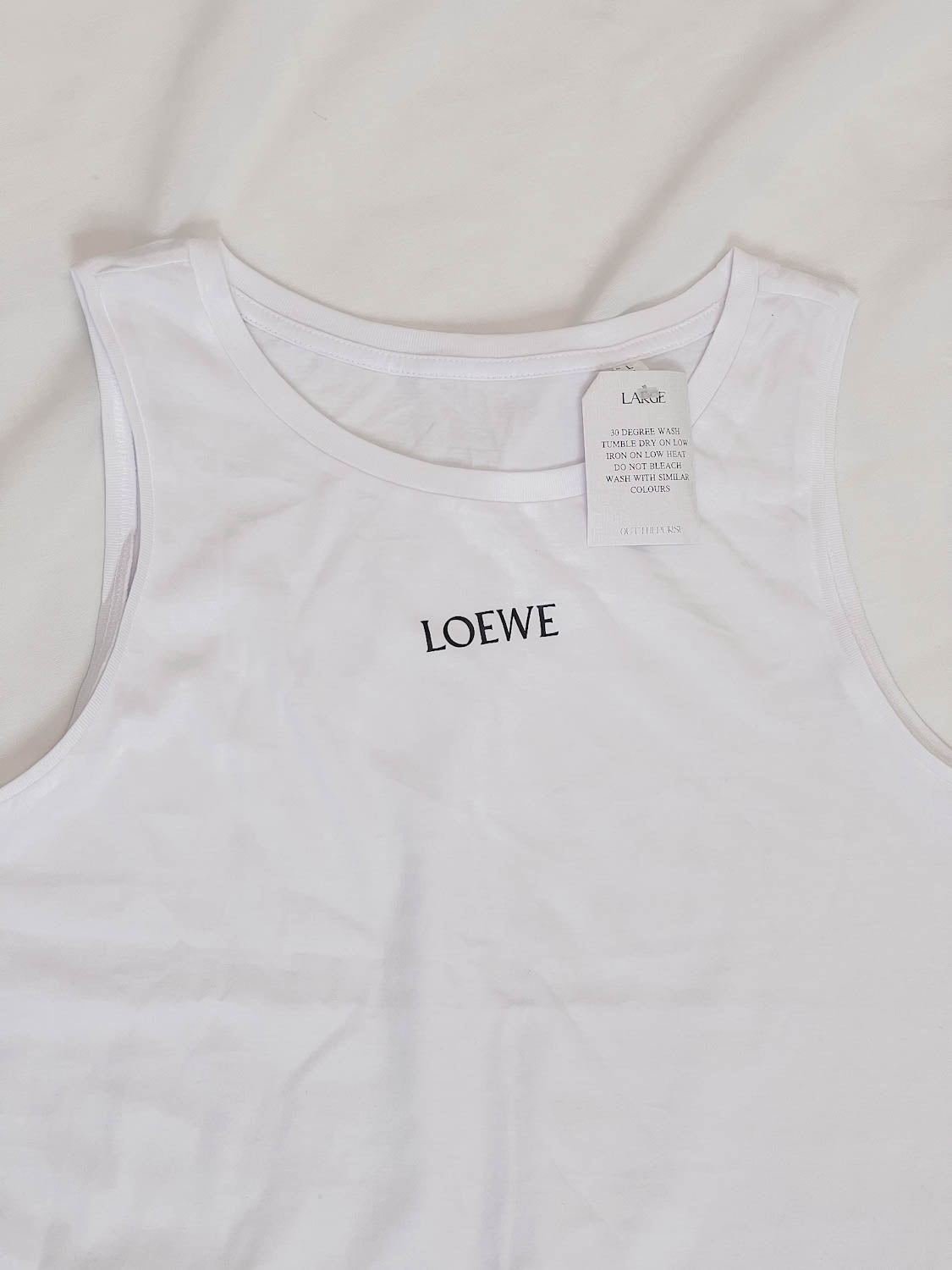 IMPERFECT - Ewe Cropped Tank in White L Out The Purse UK