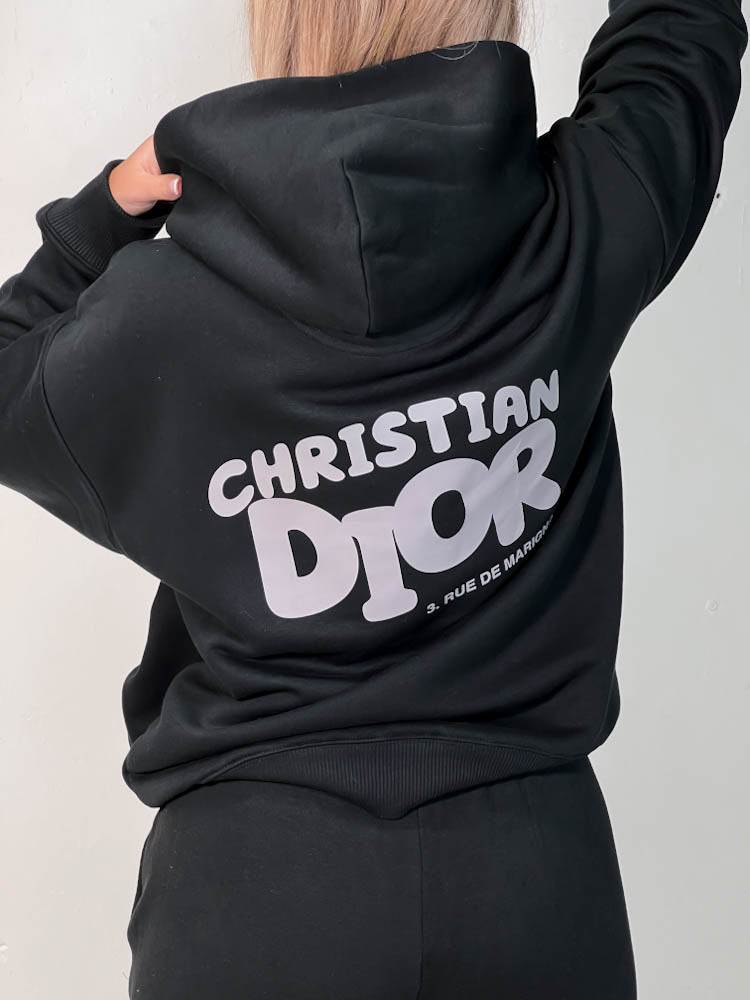 Out The Purse Chrissy Oversized Hoodie & Jogger Set in Black
