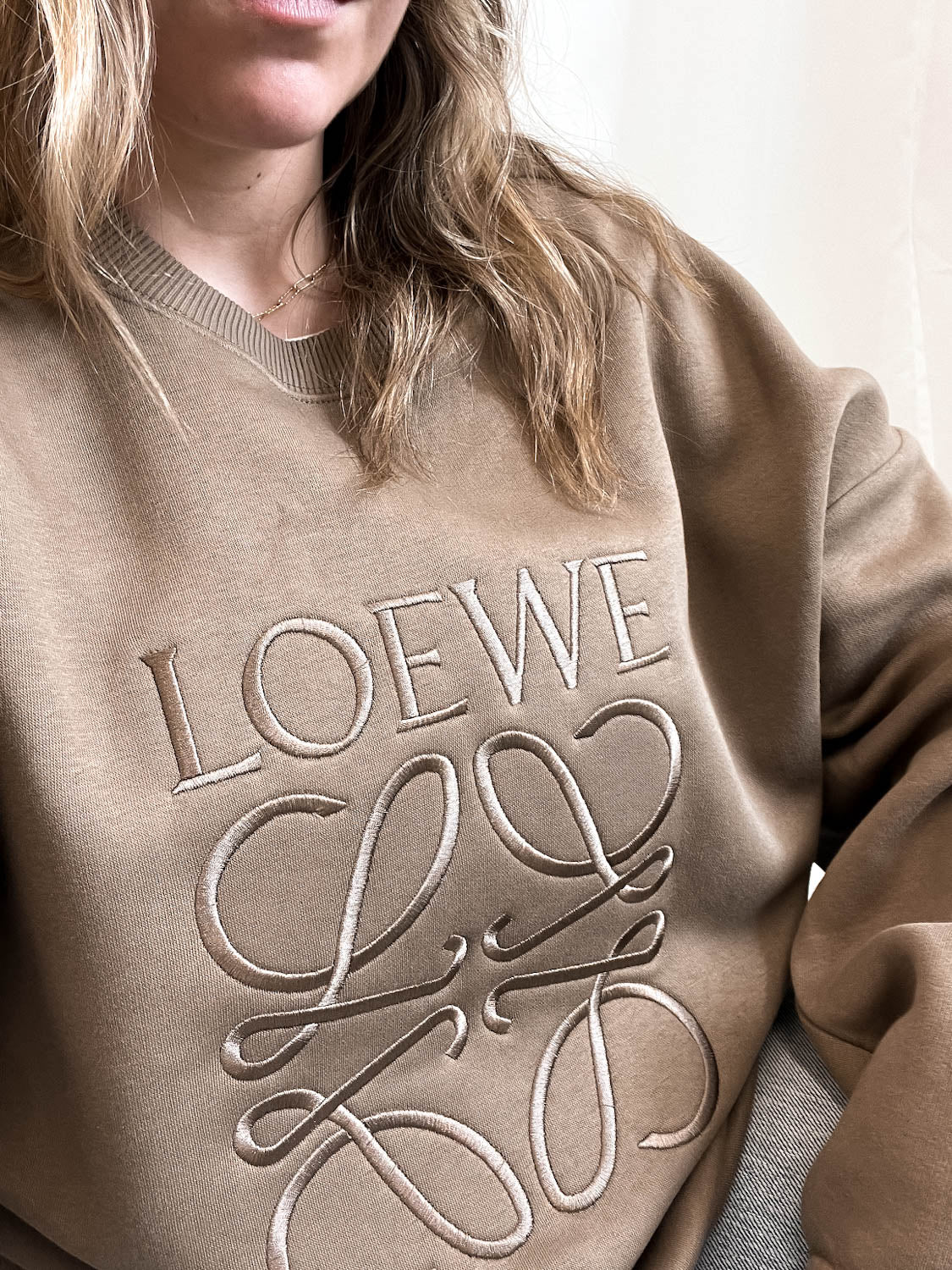 Out The Purse UK Embroidered Oversized Puzzle Sweatshirt in Driftwood