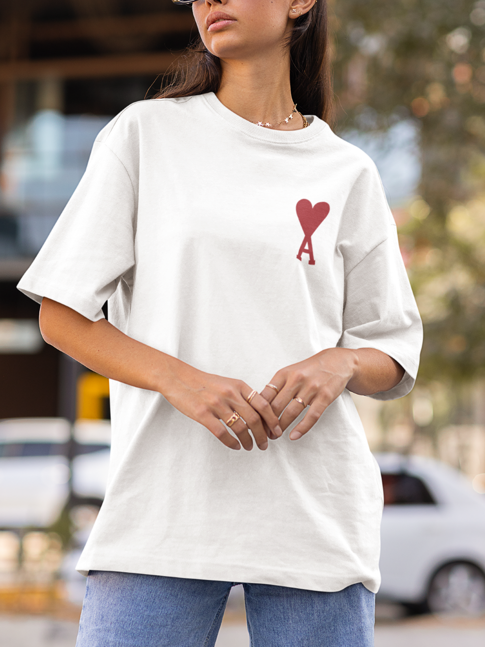 Out The Purse UK Amee Printed T-Shirt in White
