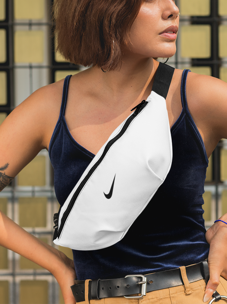 Out The Purse UK Check Waist Bag in Monochrome