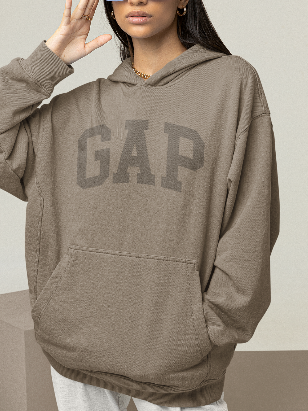 Out The Purse UK Gabby Oversized Hoodie in Driftwood