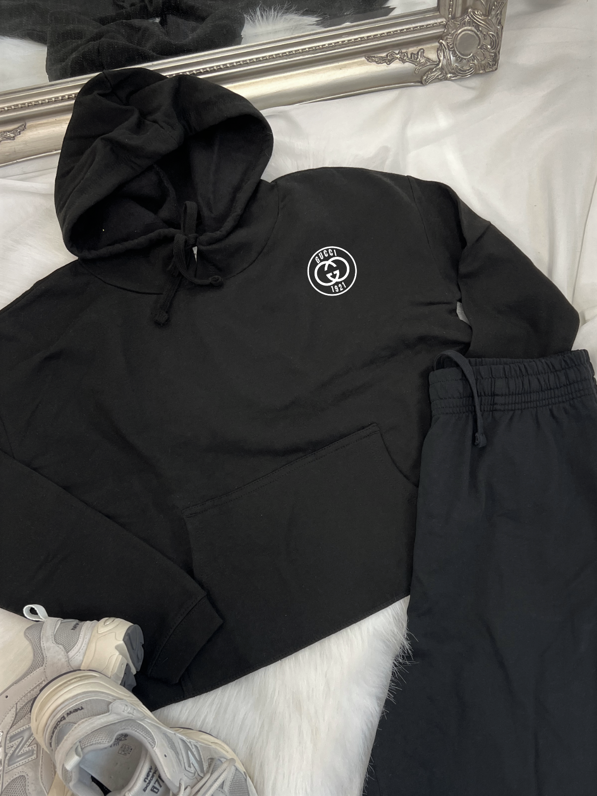 Out The Purse UK GiGi Cropped Hoodie in Black