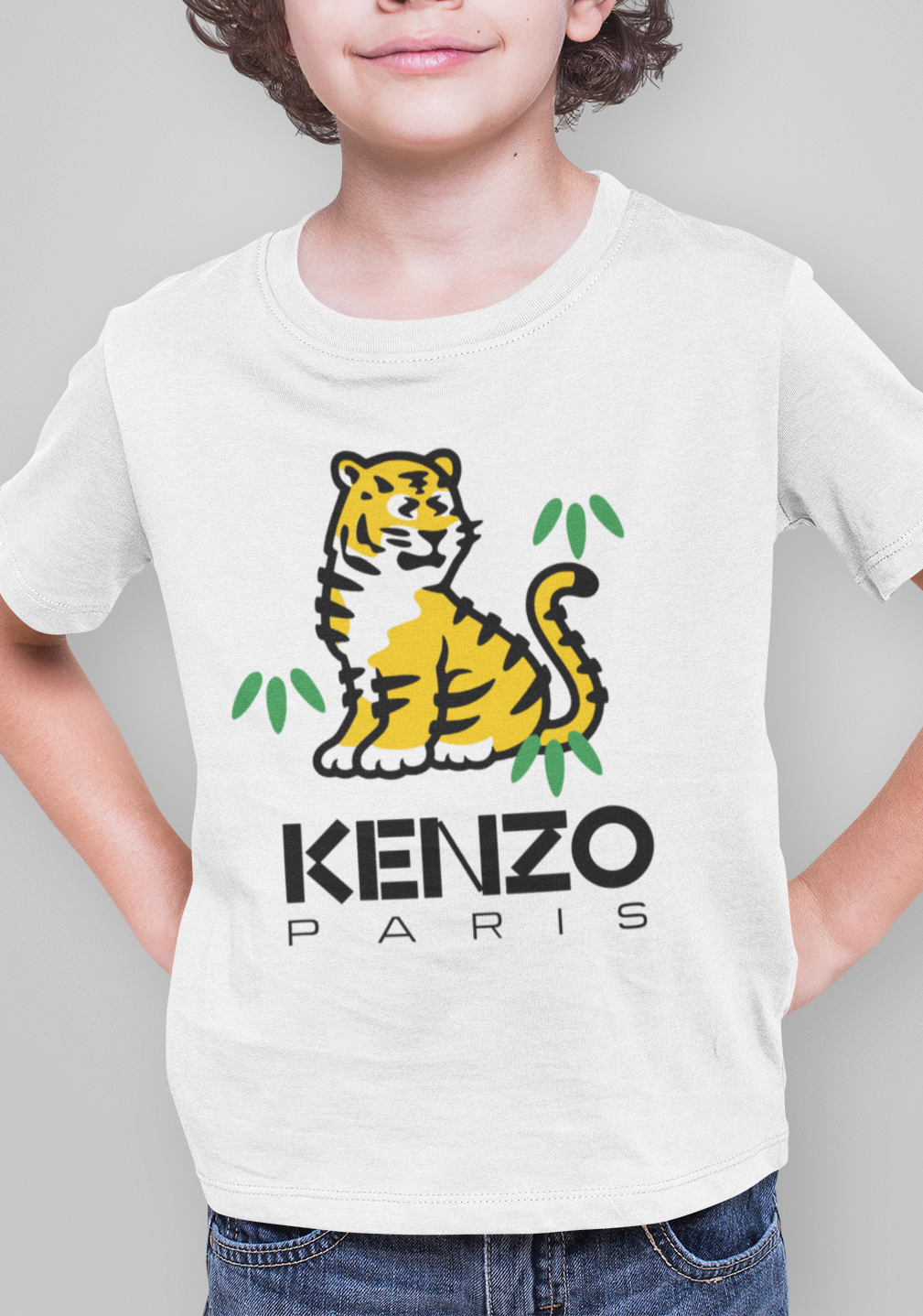 Out The Purse UK Kids Kenny Tiger T-Shirt White