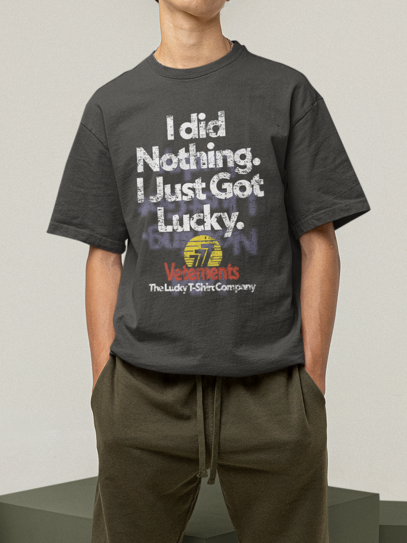 Lucky Tee in Washed Grey Out The Purse UK