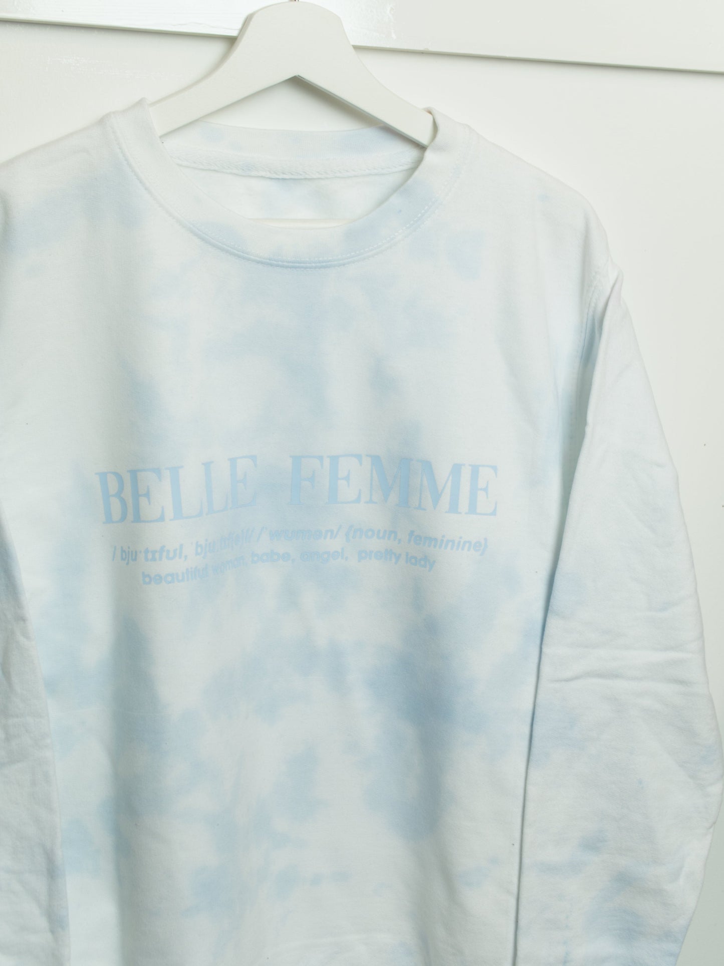 SALE Belle Femme Tie-Dye Sweatshirt (47) Clothing Out The Purse UK M baby blue