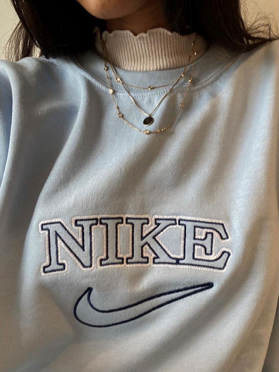 Vintage Sports Women's Sweatshirt Baby Blue Sweater Out The Purse UK