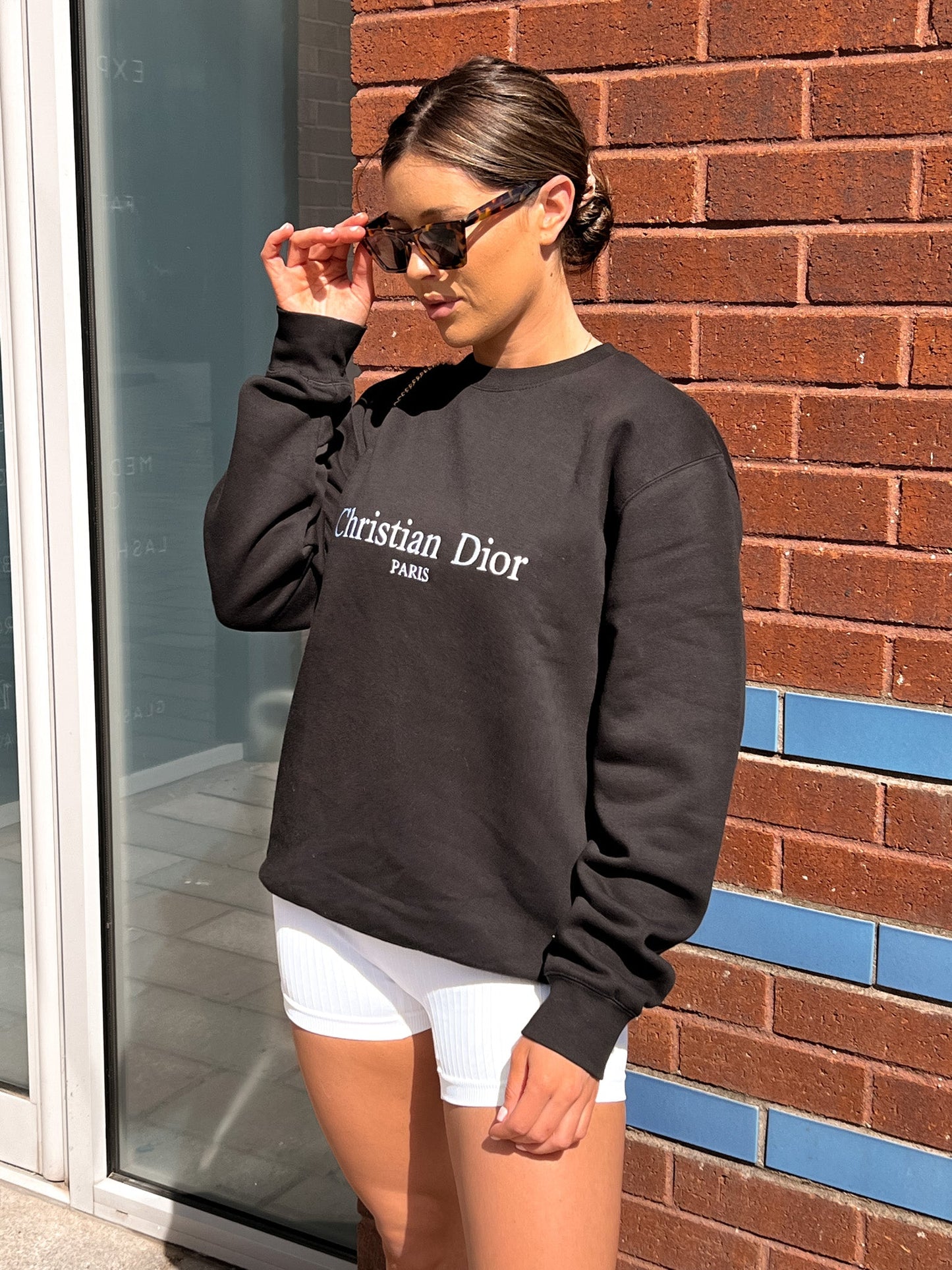 CD Paris Women's Embroidered Sweatshirt Black Clothing Out The Purse UK