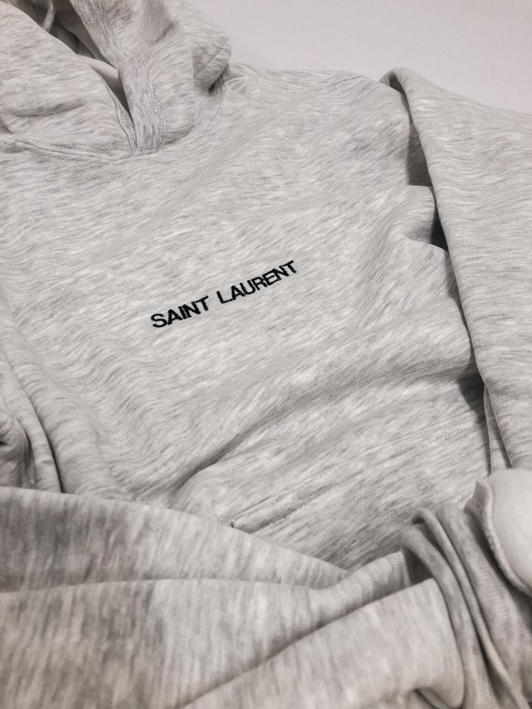 Saint Unisex Embroidered Hoodie Hoodie Out The Purse UK S ash