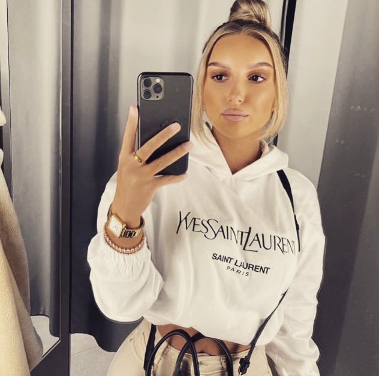 Saint Oversized Cropped Hoodie Out The Purse UK