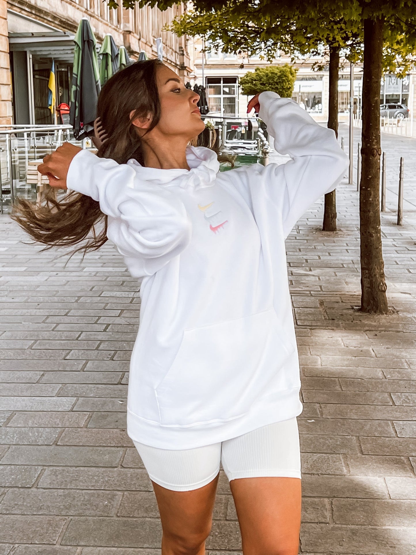 Paint Spill Women's Embroidered Hoodie Pastels Clothing Out The Purse UK