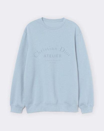 Atelier Embroidered Women's Sweatshirt Baby Blue Sweater Out The Purse UK 
