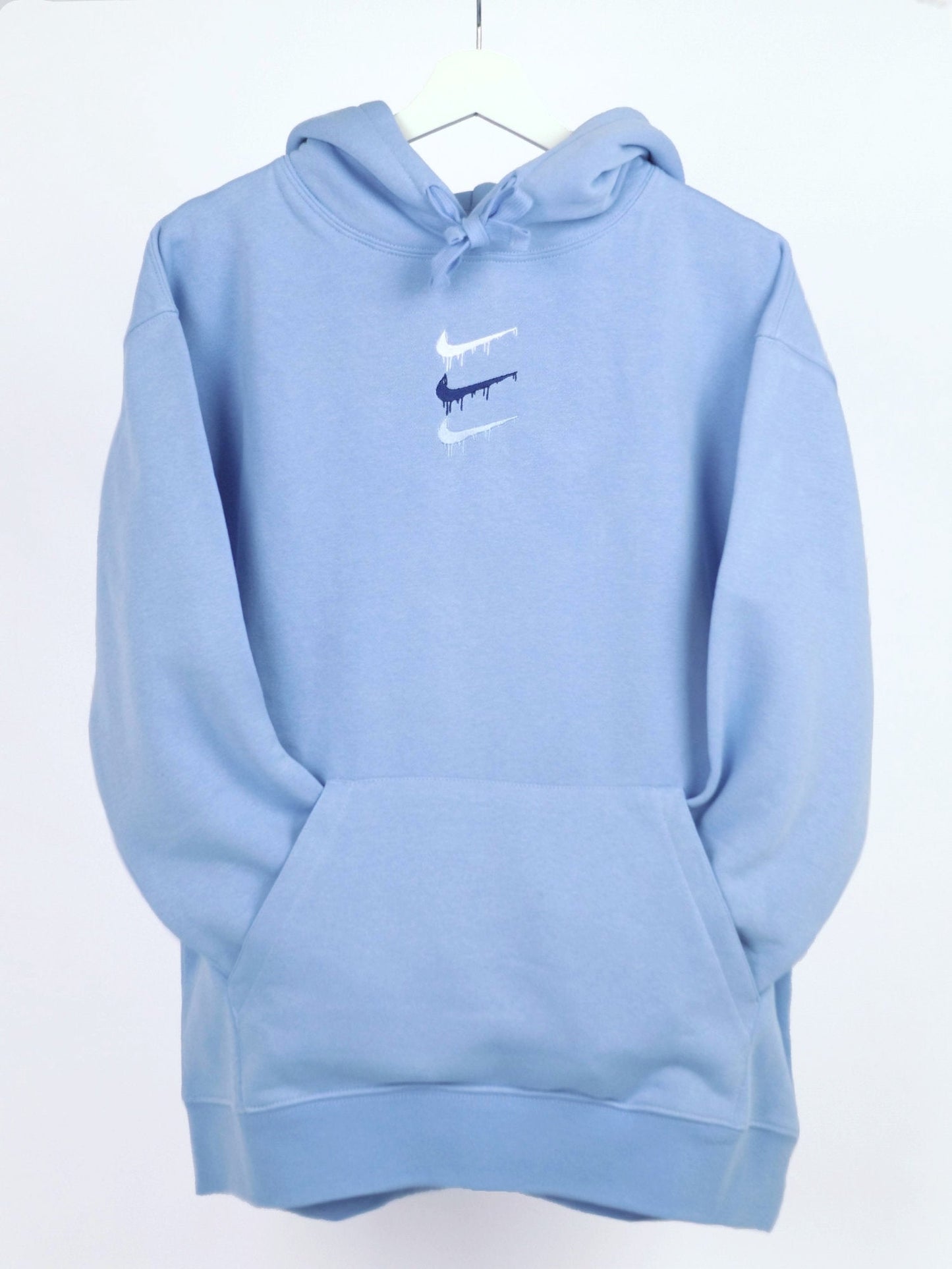 Paint Spill Women's Embroidered Hoodie Baby Blue Clothing Out The Purse UK