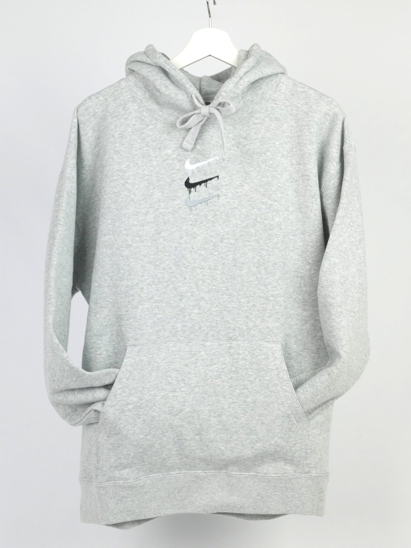 Paint Spill Women's Embroidered Hoodie Grey Clothing Out The Purse UK