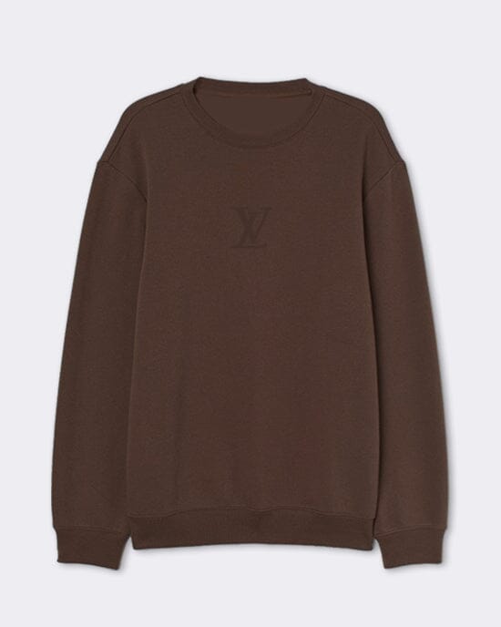 LV Colour Match Embroidered Sweater Chocolate Sweater Out The Purse UK