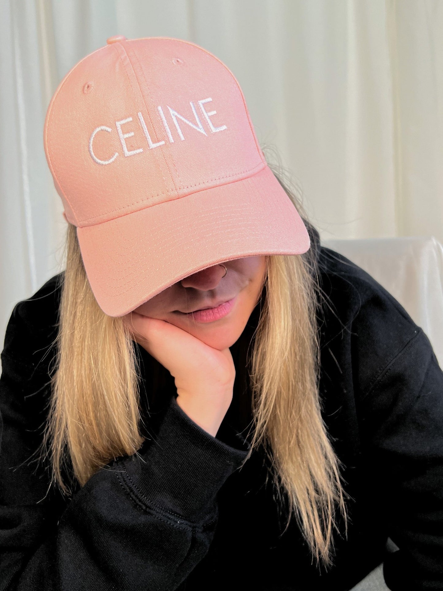 CeCe Embroidered Dad Cap Pink Out The Purse UK