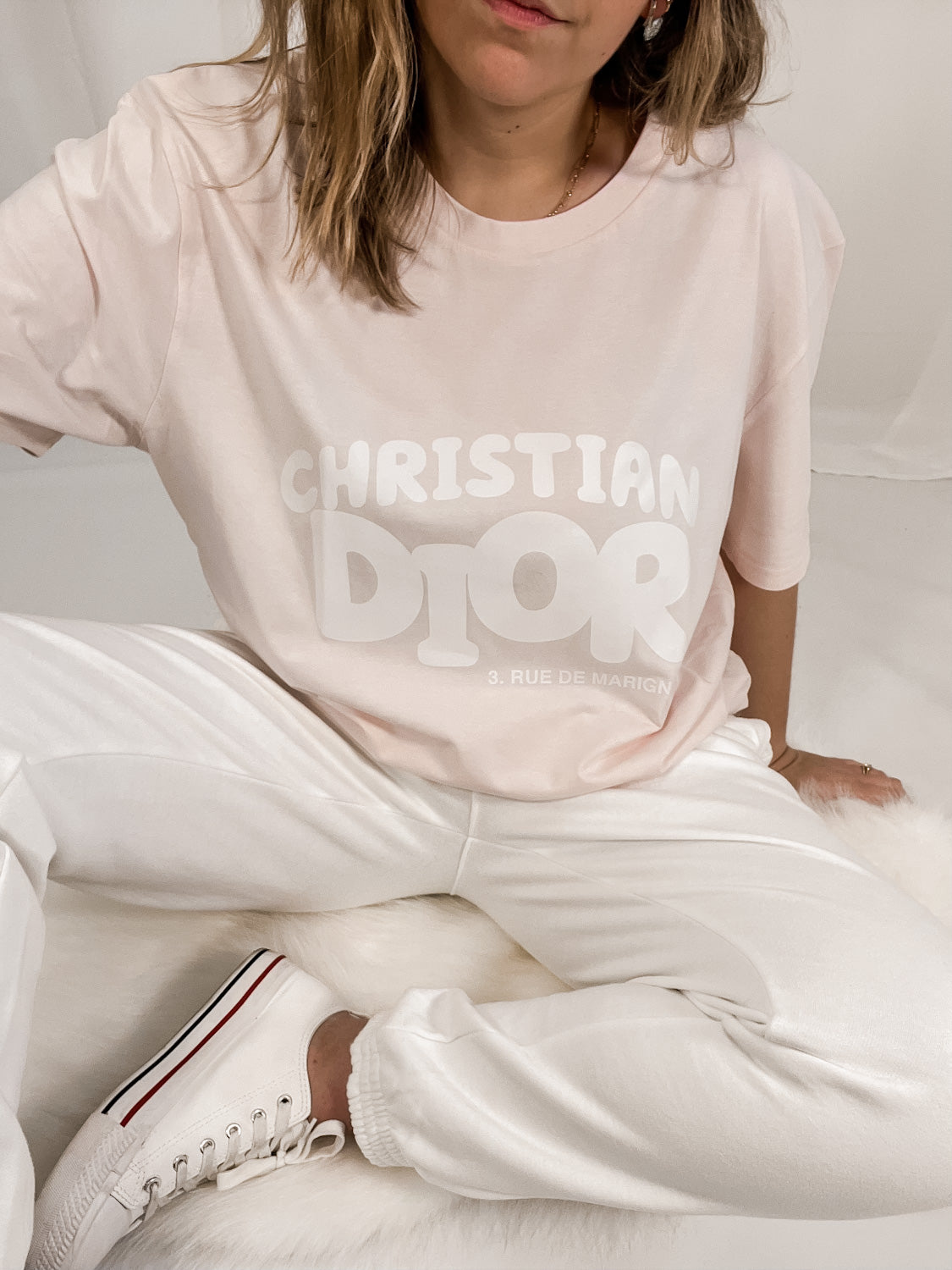 Out The Purse UK Chrissy Unisex T-Shirt in baby pink