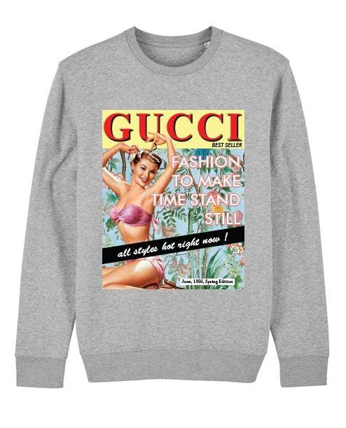 'Retro Magazine' Women's Sweatshirt Grey Sweater Out The Purse UK S grey