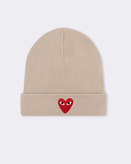CDG Embroidered Beanie accessories Out The Purse UK sand