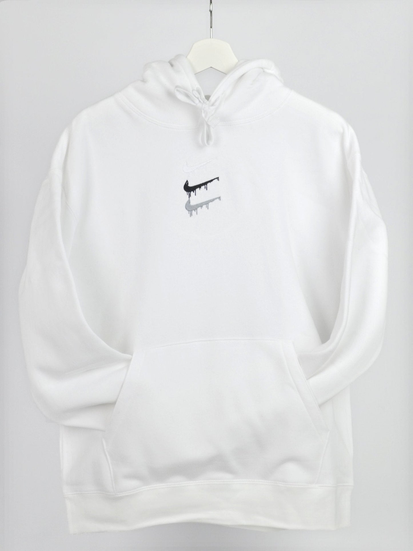 Paint Spill Women's Embroidered Hoodie White Clothing Out The Purse UK