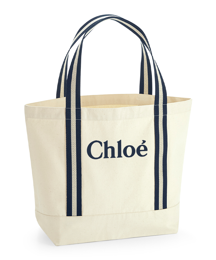 Clo Printed Tote Bag Out The Purse UK Navy
