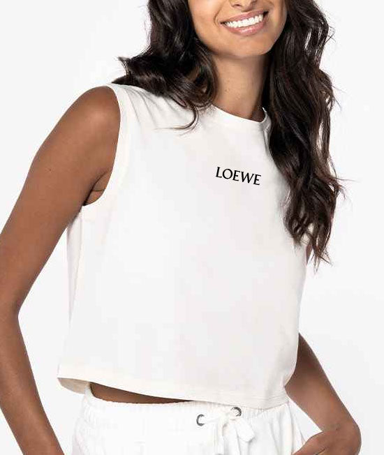 Ewe Cropped Tank in Milk - Out The Purse UK