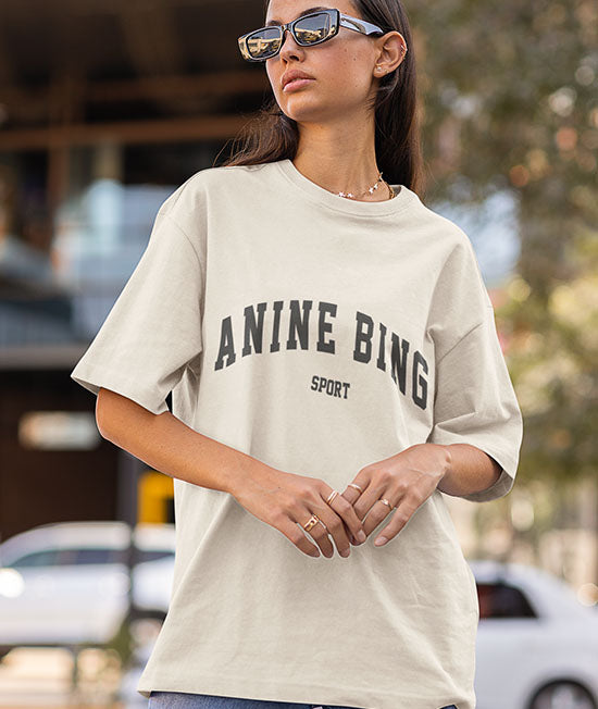 Nine Oversized T-shirt in White Sand - Out The Purse UK