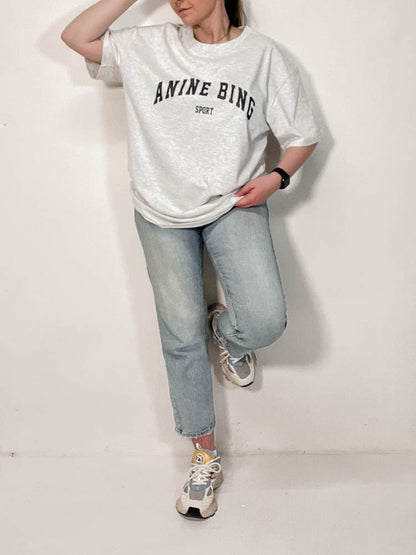 Nine Oversized T-shirt in Heather Grey - Out The Purse UK