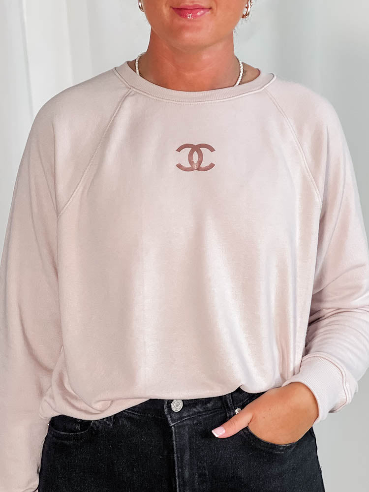 Limited Edition Paris Ladies Sweatshirt in Dusty Pink