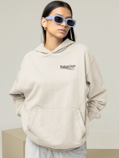 Out The Purse UK Retro Wave Unisex Hoodie ivory front