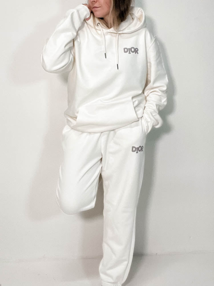 Out The Purse Chrissy Hoodie & Jogger Set Ivory