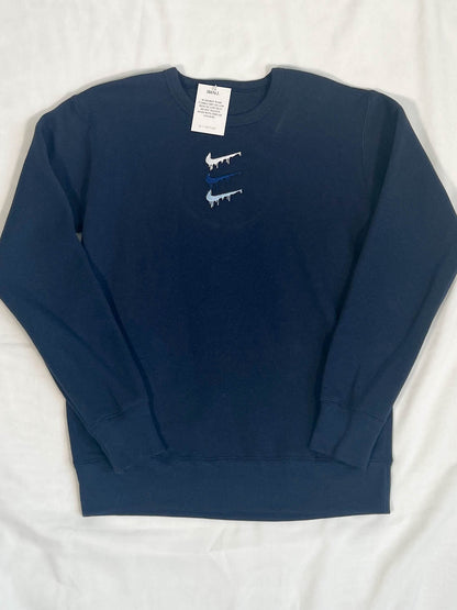 ONE OFF - Paint Spill Navy Sweater S Out The Purse