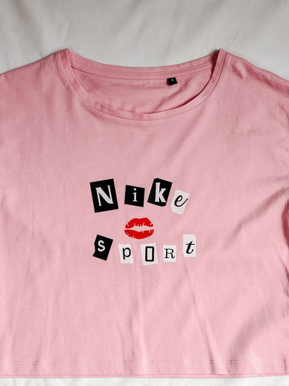 ONE OF/SALE - Nikki Sport Cropped T-Shirt Pink S Out The Purse