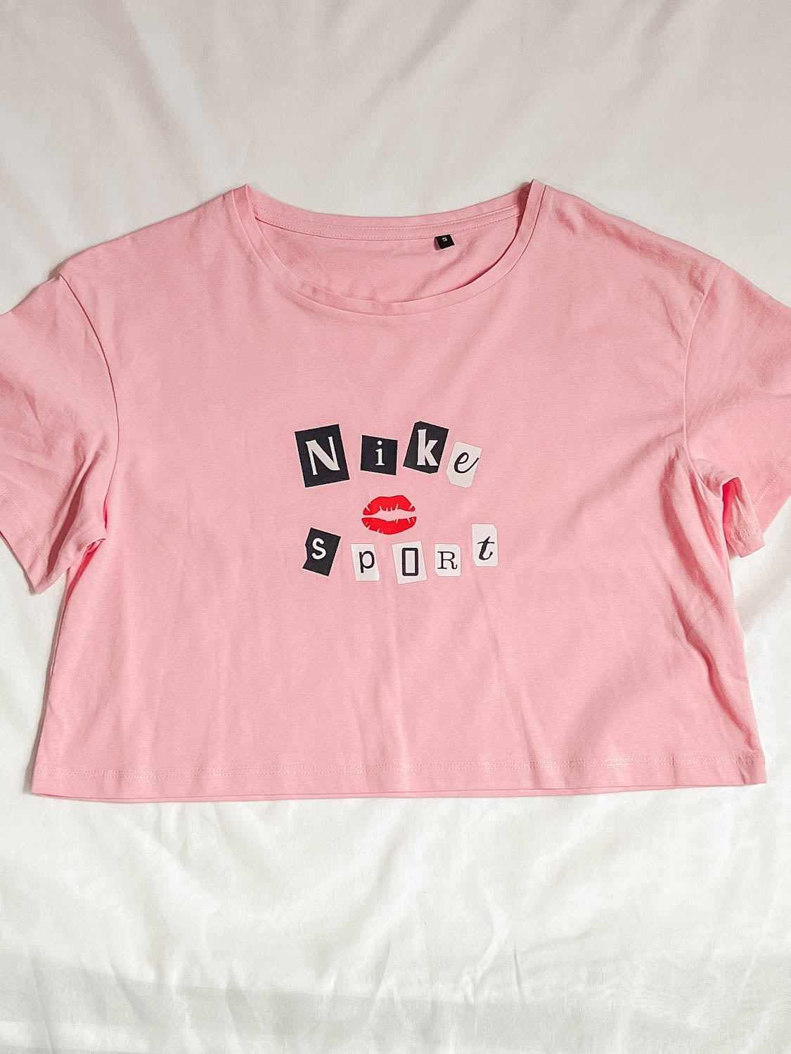 ONE OF/SALE - Nikki Sport Cropped T-Shirt Pink S Out The Purse