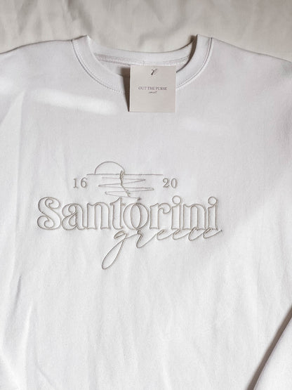 IMPERFECT - Santorini Embroidered White Sweatshirt Small