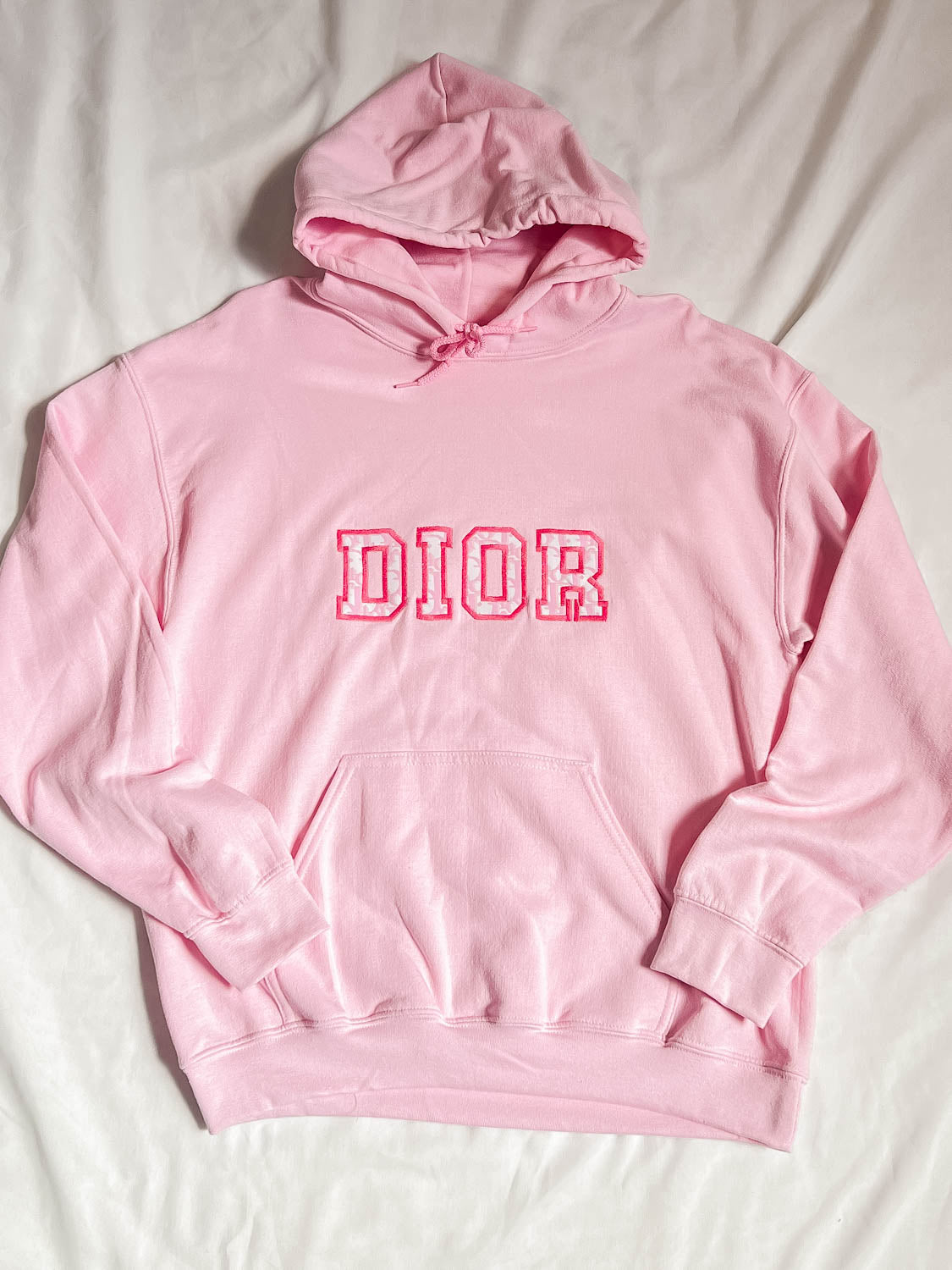 ONE OFF - Dio Varsity Embroidered Pink Hoodie Small
