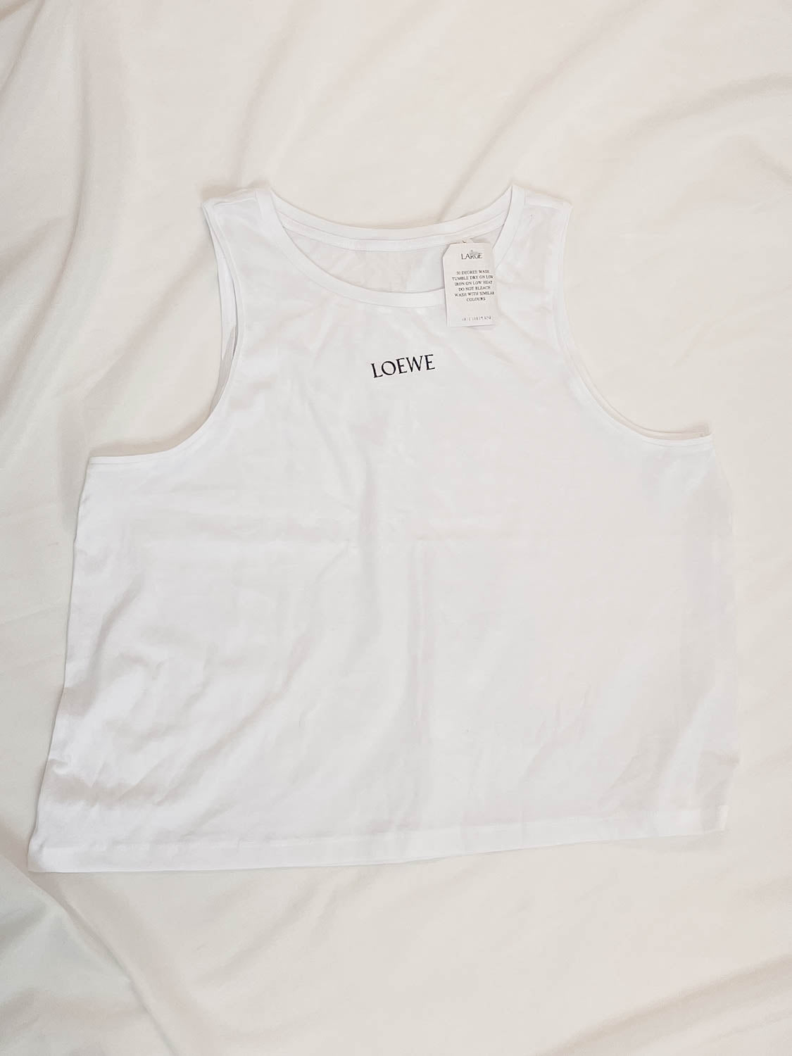 IMPERFECT - Ewe Cropped Tank in White L Out The Purse UK