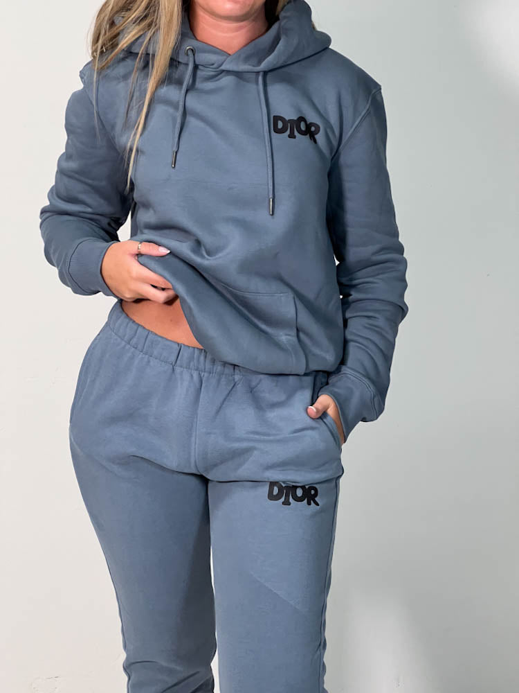 Out The Purse Chrissy Hoodie & Jogger Set in Slate Grey