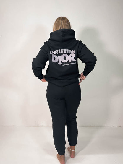 Out The Purse Chrissy Oversized Hoodie & Jogger Set in Black